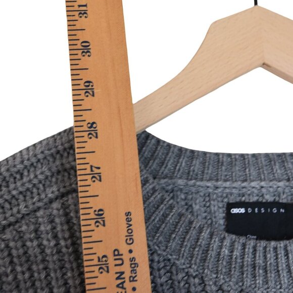 ASOS Grey Knit Sweater M Chunky Ribbed Minimalist Cozy Normcore Soft Grunge - Picture 7 of 9